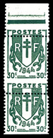 ** N°671, 30c Chaines, Piquage à Cheval En Paire Dont 1 Ex Dentelé Sur 3 Cotés. TB   Qualité: ** - Unused Stamps