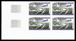 ** N°1787a, Aèroport Charles De Gaulle En Bloc De Quatre Coin De Feuille Non Dentelé, TB (certificat)   Qualité: **   Co - Non Classés