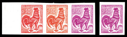 ** N°1331A, 30c Coq, 4 Exemplaires De Couleurs Différentes. TB   Qualité: **   Cote: 280 Euros - Altri & Non Classificati