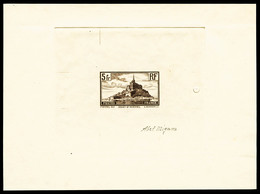 (*) N°260, Mont St Michel: Epreuve D'artiste En Brun Grand Format Signée Du Graveur (Abel Mignon), RRE (certificat)   Qu - Artist Proofs