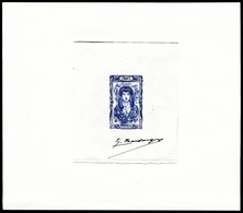 (*) N°598, Non émis 1943, Coiffe Régionale De SAVOIE, épreuve D'artiste En Bleu Signée Barlangue. R.R. SUP (certificat)  - Artist Proofs