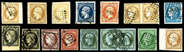 O Lot Obl Comprenant N°3 (2ex), N°6, 7 (faux), 11 (3ex, 12, 13 (4), 14, 16, 43 (paire), 46, Nuances Diverses, Tous états - Collections