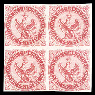 ** COLONIES GENERALES, N°6, Aigle, 80c Rose En Bloc De Quatre (2ex*), SUP (certificat)   Qualité: ** - Eagle And Crown