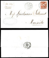 O COLONIES GENERALES, N°27, 40c Sage Obl Càd INDE PONDICHERY Du 10 Juillet 77 Sur Lettre Pour Marseille. SUP   Qualité:  - Aquila Imperiale