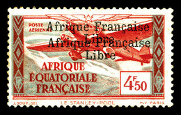 * AFRIQUE EQUATORIALE, Poste Aérienne, N°17a, 4f50 Brique Et Bl.gris, Surcharge Double. TTB (certificat)   Qualité: *    - Nuovi