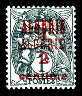 * ALGERIE, N°1a, 1/2c Sur 1c Blanc, Triple Surcharge. SUP (signé Brun/certificat)   Qualité: *   Cote: 400 Euros - Unused Stamps