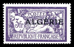 * ALGERIE, N°32a, 3f Merson, Sans Teinte De Fond. TTB (signé Brun)   Qualité: *   Cote: 380 Euros - Unused Stamps