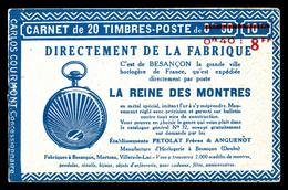 ** ALGERIE, Carnets, N°9, Série 126, REINE DES MONTRES Et EU (leg Def Sur Feuillet). B   Qualité: **   Cote: 425 Euros - Unused Stamps