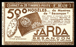 ** ALGERIE, Carnets, N°19, Série 258, SARDA Et EU, Légère Décalque. TB   Qualité: **   Cote: 950 Euros - Unused Stamps