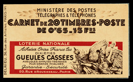 ** ALGERIE, Carnets, N°20, Série 34, GUEULLES CASSEES. TB   Qualité: **   Cote: 200 Euros - Unused Stamps