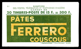 ** ALGERIE, Carnets, N°24, Série S1, FERRERO COUSCOUS Et BP. TB   Qualité: **   Cote: 450 Euros - Unused Stamps