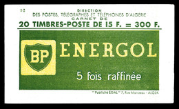 ** ALGERIE, Carnets, N°25, Série S2, ENERGOL Et JAPY. TB (certificat)   Qualité: **   Cote: 675 Euros - Unused Stamps