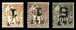 * ANNAM Et TONKIN, N°1a, 2a Et 4a, Surcharges Renversées, (2a Obl). TB (certificat)   Qualité: *   Cote: 730 Euros - Unused Stamps