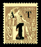 (*) ANNAM Et TONKIN, N°5, 1 Sur 2c Lilasbrun, TB (certificat)   Qualité: (*)   Cote: 350 Euros - Unused Stamps