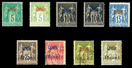 * CANTON, N°1/9, Série De 1901 (7 Et 8 Obl), Surchargée Canton. TB   Qualité: *   Cote: 680 Euros - Unused Stamps