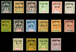 * CANTON, N°17/32, Série Complète De 1903 Surchargée Canton. TB (certificat)   Qualité: *   Cote: 920 Euros - Ungebraucht