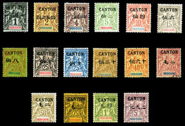 * CANTON, N°17/32, Série Complète De 1903 Surchargée Canton. TB (certificat)   Qualité: *   Cote: 920 Euros - Unused Stamps