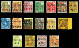 * CANTON, N°33/49, Série De 1908 Surchargée Canton (49 Obl). TB   Qualité: *   Cote: 370 Euros - Unused Stamps