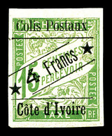 * COTE D IVOIRE, Colis Postaux, N°9a, 4f Sur 15c Vert. TB (signé Brun)   Qualité: *   Cote: 325 Euros - Neufs