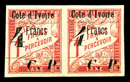 * COTE D IVOIRE, Colis Postaux, N°21a, TYPE I Et II SE TENANT, RARE Et SUP (signé Brun/certificat)   Qualité: *   Cote:  - Neufs