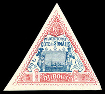 * COTE DES SOMALIS, N°19, 5F Rose Et Bleu, TB   Qualité: *   Cote: 250 Euros - Used Stamps