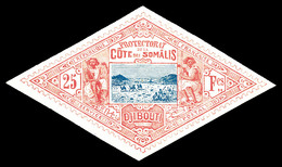 * COTE DES SOMALIS, N°20, 25f Rose, Très Frais. SUP (certificat)   Qualité: *   Cote: 1200 Euros - Used Stamps