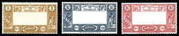 ** COTE DES SOMALIS, N°167a/169a, Les 3 Valeurs Variété Centre Omis, SUPERBE (certificat)   Qualité: **   Cote: 1920 Eur - Used Stamps