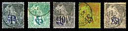 O DIEGO SUAREZ, N°1/5, Série Avec Surcharge Violette De 1890. B/TB   Qualité: O   Cote: 468 Euros - Unused Stamps