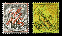 O DIEGO SUAREZ, N°11/12, Surchargés De 1891. TB   Qualité: O   Cote: 190 Euros - Unused Stamps