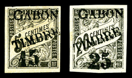 O GABON, N° 11 Et 13 Surchargés De 1889. TB   Qualité: O   Cote: 460 Euros - Usati