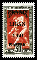 ** GRAND LIBAN, N°20, 1,50 Pi Sur 30c: 'G' Maigre à 'GRAND', SUP (certificat)   Qualité: **   Cote: 378 Euros - Unused Stamps