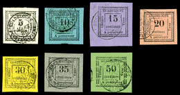 O GUADELOUPE, Taxe, N°6/12, Série De 1884, Noir Sur Couleur. B/TB   Qualité: O   Cote: 635 Euros - Nuovi