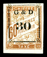 * GUADELOUPE, Taxe, N°13, 30 S. 60 C. Brun S. Chamois. TB   Qualité: *   Cote: 370 Euros - Unused Stamps