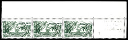 ** GUYANE, N°144, 30c Vert, Surcharge Décalée Sur Bande De 3 Cdf. TTB   Qualité: ** - Used Stamps