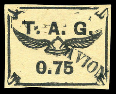 O GUYANE, Poste Aérienne, N°4A, 75c Noir Sur Gris. SUPERBE (signé Calves/Brun/certificat)   Qualité: O   Cote: 900 Euros - Usati