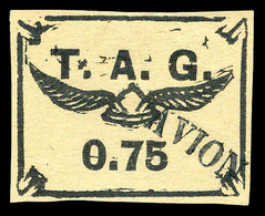 O GUYANE, Poste Aérienne, N°4A, 75c Noir Sur Gris. SUPERBE (signé Calves/Brun/certificat)   Qualité: O   Cote: 900 Euros - Used Stamps
