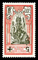 * INDE, N°45cb, Croix Rouge, Surcharge Noire Renversée. SUP. R. (certificat)   Qualité: *   Cote: 688 Euros - Unused Stamps