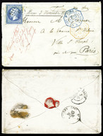 O INDOCHINE, 20c Bleu (France N°14) Obl Losange CCH + CORR. D' ARMEES SAIGON Sur Enveloppe Pour Paris. Rare Utilisation  - Unused Stamps