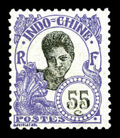 * INDOCHINE, N°121A, 55c Violet Sur Azuré Sans Surcharge, Quasi **. TB   Qualité: *   Cote: 150 Euros - Unused Stamps