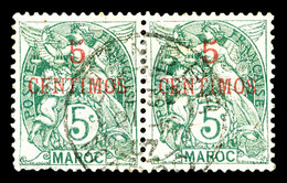 O MAROC BUREAUX Français, N°11b, CFNTIMOS Tenant à Normal. TB   Qualité: O   Cote: 100 Euros - Used Stamps