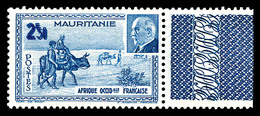 ** MAURITANIE, N°124a, 2f 50 Bleu, Double Impression De La Valeur Bdf. SUP (certificat)   Qualité: **   Cote: 480 Euros - Neufs