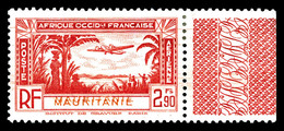 * MAURITANIE, Poste Aérienne, N°2a, 2f 90 Rouge, Double Impression De La Légende. SUP (signé)   Qualité: *   Cote: 220 E - Nuovi