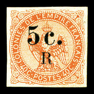 * REUNION, N°3, 5c Sur 40c Vermillon. TB (signé Calves/certificat)   Qualité: *   Cote: 500 Euros - Unused Stamps