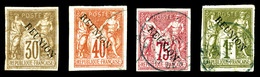 O REUNION, N°13/16, Série Sage De 1877 Surchargée, Sans Accent (B), N°13 Neuf*. TB (certificat)   Qualité: O   Cote: 740 - Unused Stamps