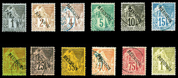 O REUNION, N°17/28, Série Alphée Dubois Surchargée Reunion De 1881, (n° 17 Et 18 Neufs*, N° 25 Et 28 Nsg ). TB (certific - Unused Stamps