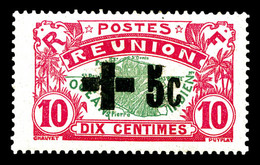 * REUNION, N°80, +5c Sur 10c, Surcharge Noire. TB   Qualité: *   Cote: 200 Euros - Unused Stamps