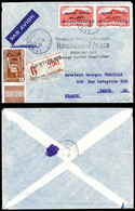 O REUNION, Poste Aérienne, N°1, 50c Rouge Surchargé 'Rolland Garros': 2 Exemplaires (paire)+ Griffe '1ère Liaison Aèropo - Unused Stamps