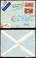 O REUNION, Poste Aérienne, N°1, 50c Rouge Surchargé 'Rolland Garros' + Griffe '1ère Liaison Aèropostale' Sur Lettre Reco - Unused Stamps