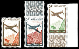 ** REUNION, Poste Aérienne, Chiffres De La Valeur Omis: N°2a (rousseurs), 3a Et 5b, Les 3 Exemplaires TB   Qualité: **   - Unused Stamps