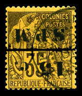 O SAINT PIERRE ET MIQUELON, N°13a, 15c Sur 35 De 1881: Surcharge Renversée, SUP (signé Brun/certificat)   Qualité: O   C - Used Stamps